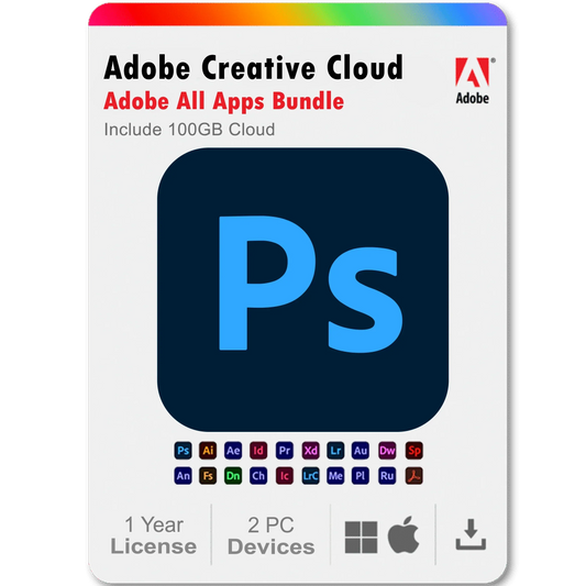 Photoshop 2025 1 Year Subscription All Adobe Creative Cloud Apps Bundle