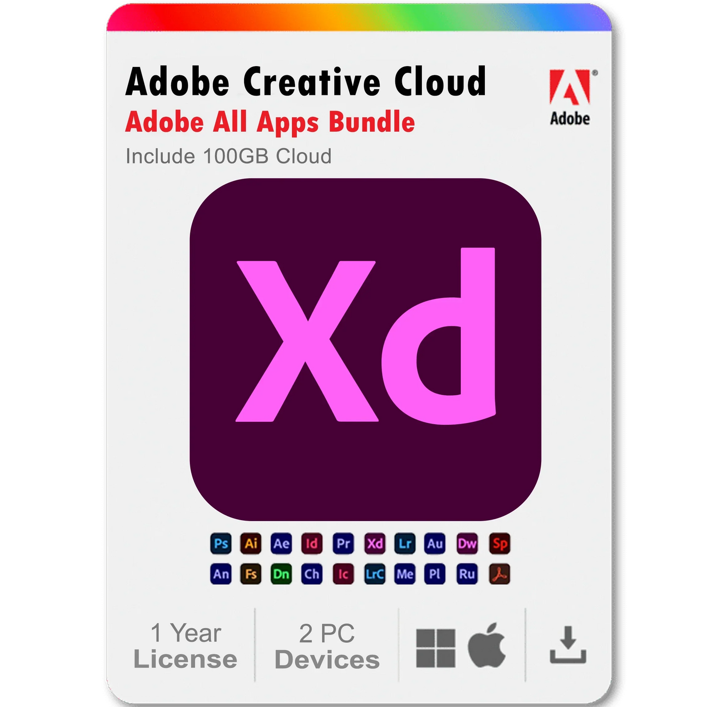 Adobe XD 2025 1 Year Subscription All Adobe Creative Cloud Apps Bundle