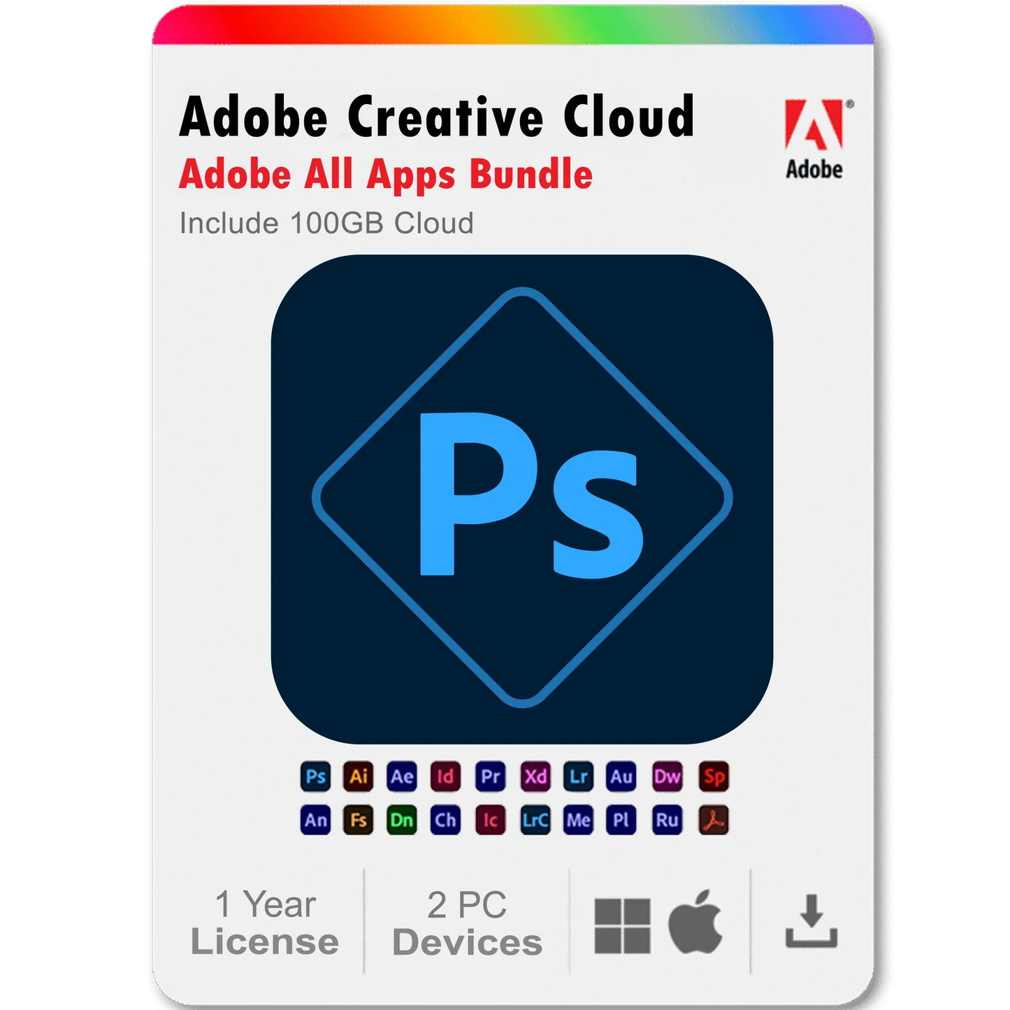 Photoshop Express 1 Year Subscription All Adobe Creative Cloud Apps Bundle