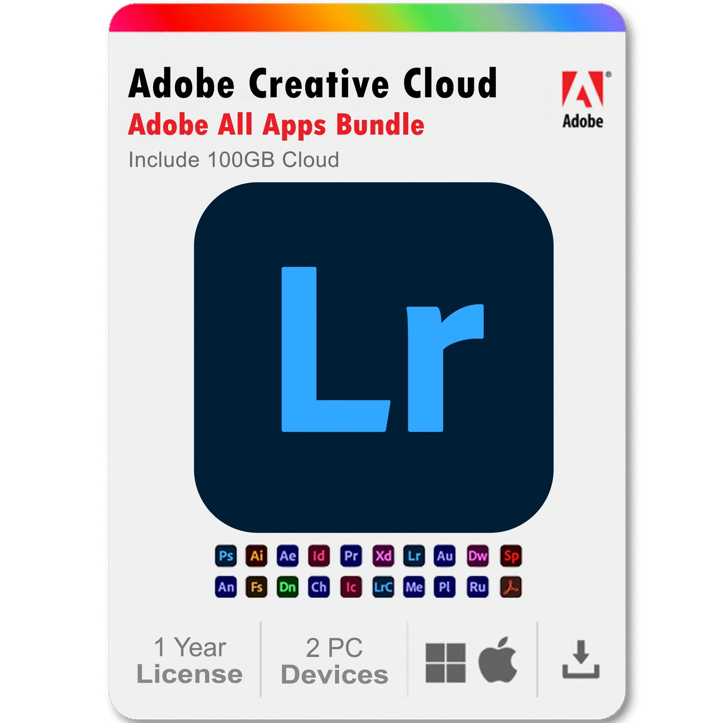 Lightroom 2025 1 Year Subscription All Adobe Creative Cloud Apps Bundle